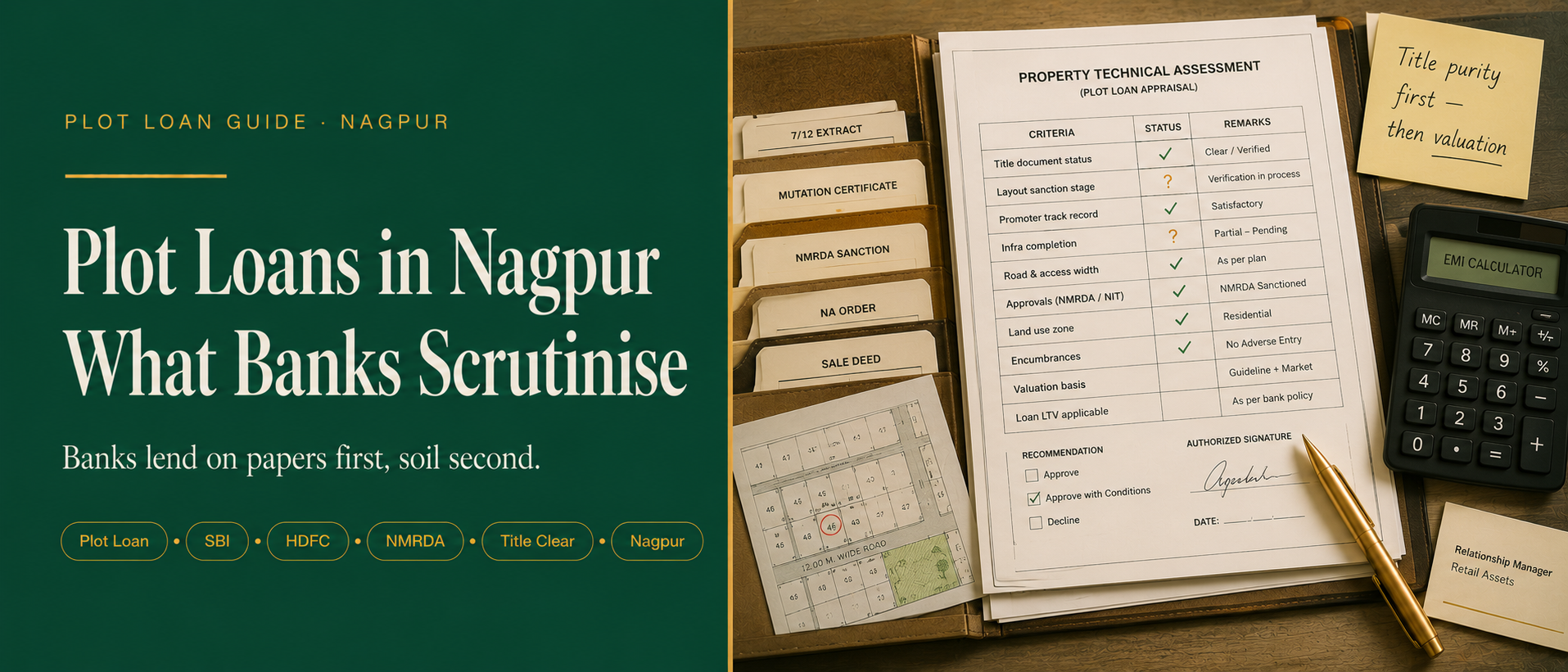 Plot loans in Nagpur: what banks scrutinise differently from flat loans